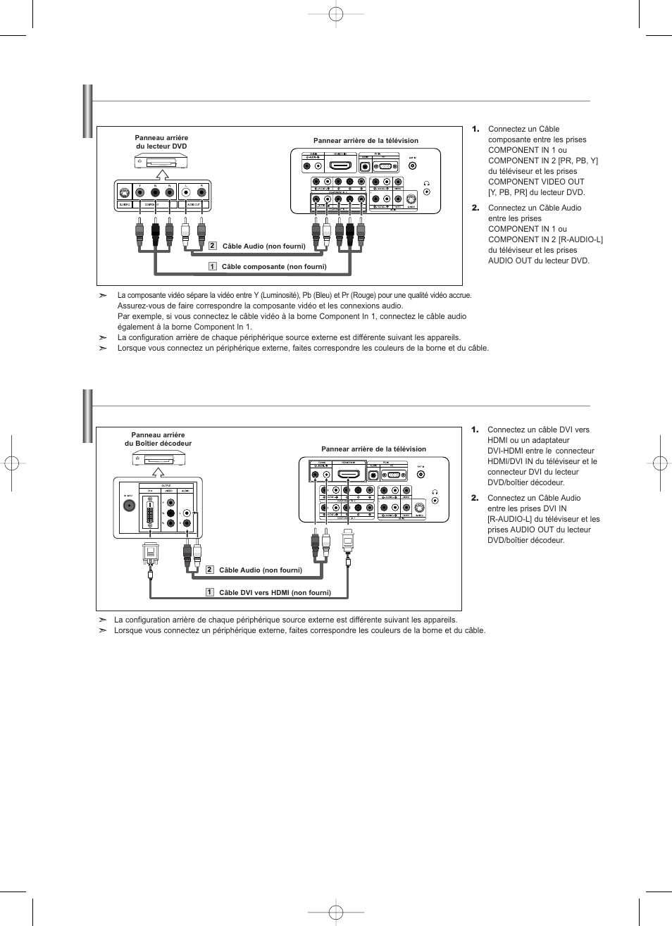 Branchement d’un lecteur dvd | Samsung LNS2338WX-XAA User Manual | Page 36 / 77