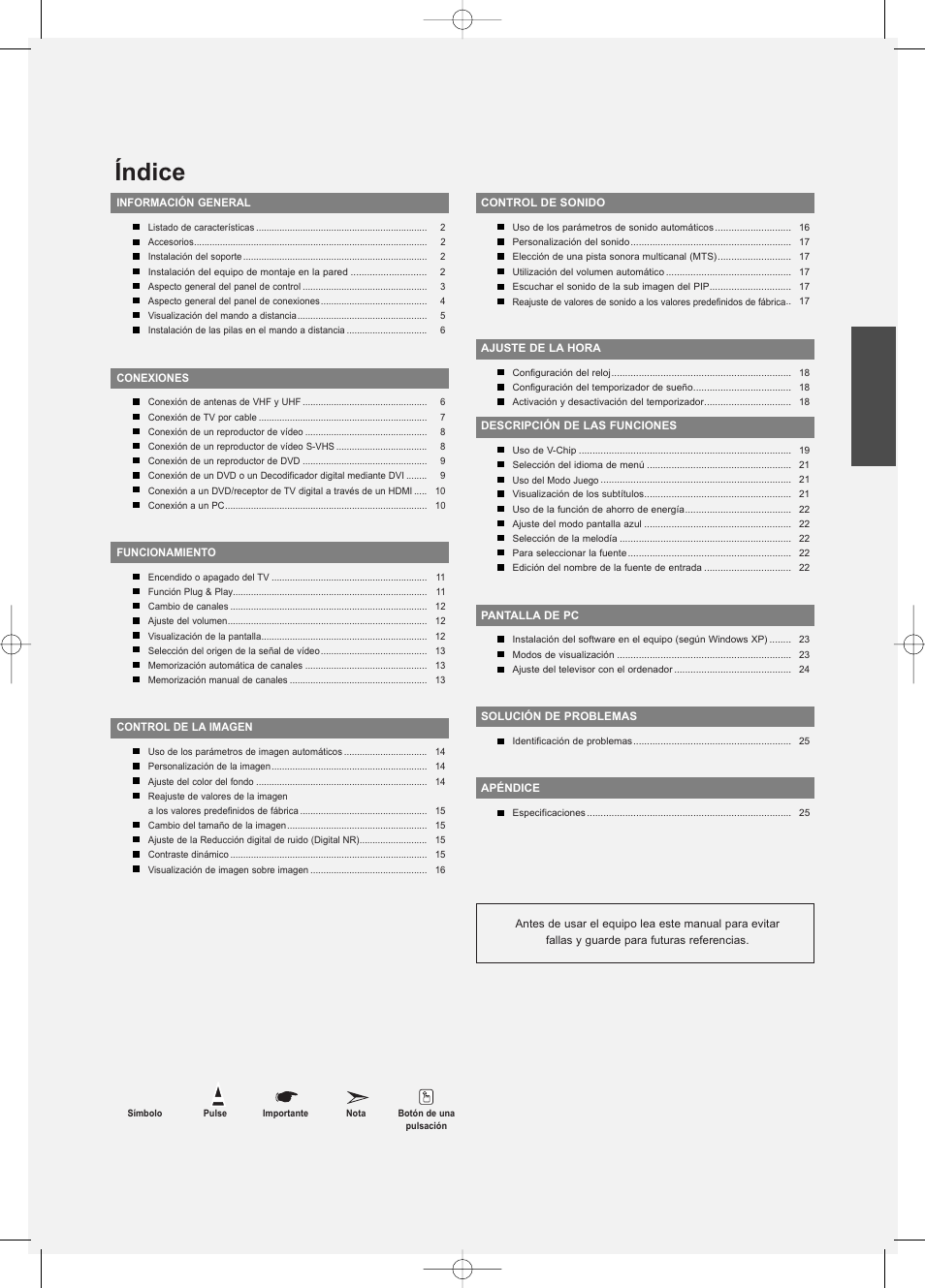 Índice | Samsung LNS2338WX-XAA User Manual | Page 53 / 77