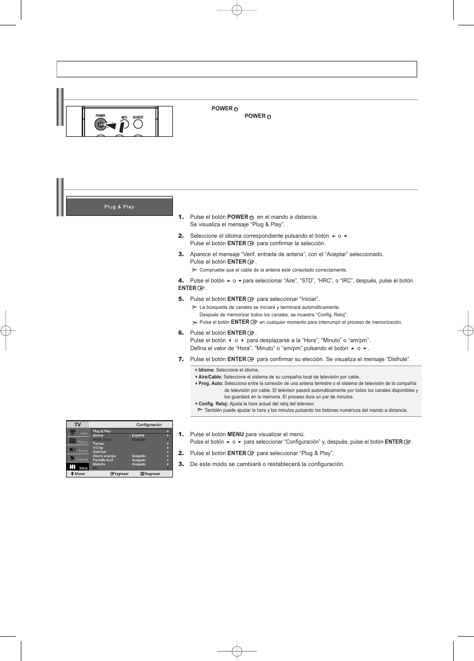 Funcionamiento, Encendido o apagado del tv, Función plug & play | Samsung LNS2338WX-XAA User Manual | Page 63 / 77
