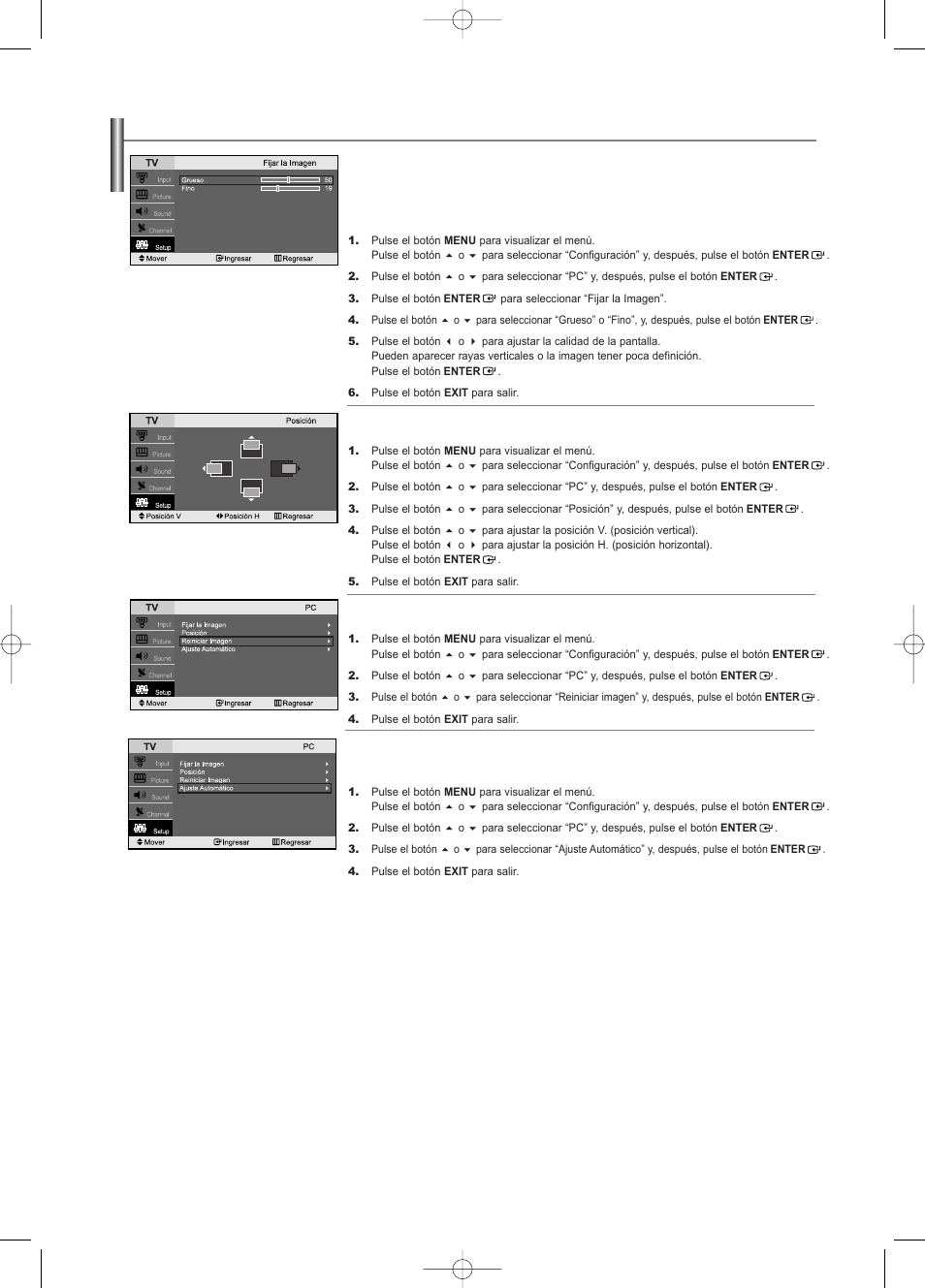Ajuste del televisor con el ordenador | Samsung LNS2338WX-XAA User Manual | Page 76 / 77
