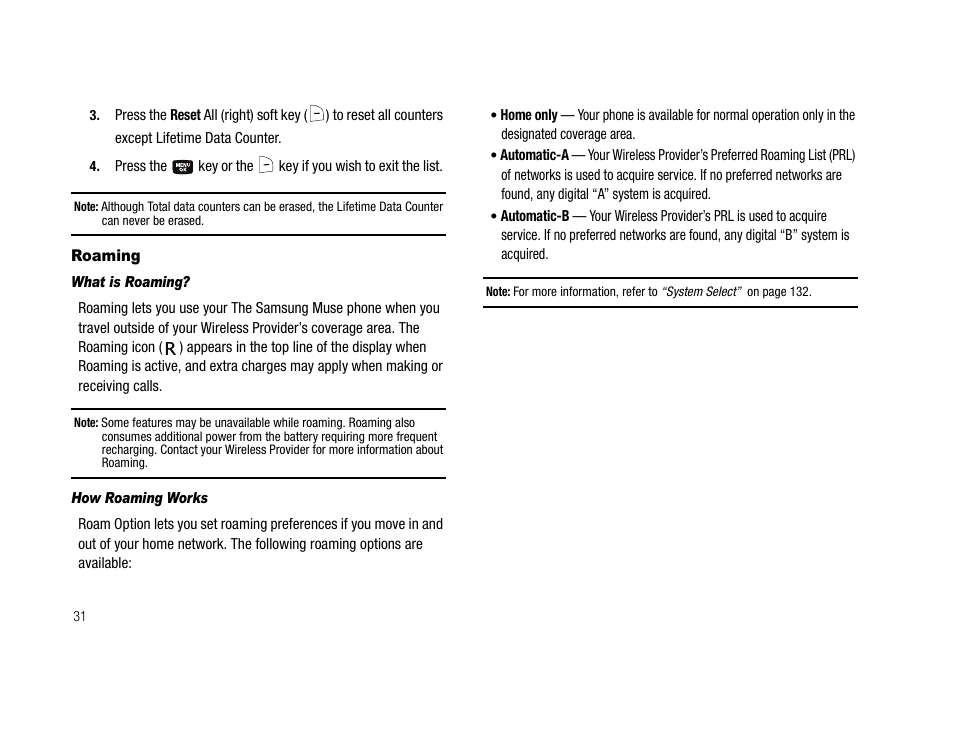 Roaming, What is roaming, How roaming works | Samsung SCH-U706HBAATL User Manual | Page 34 / 170