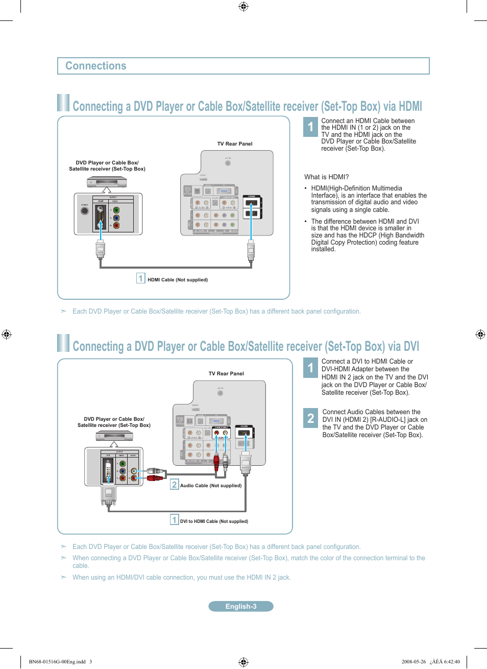 Connections | Samsung LN32A330J1NXZA User Manual | Page 3 / 12
