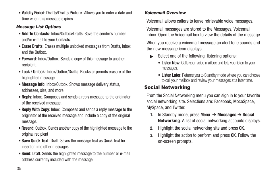 Social networking | Samsung SCH-R570ZBAMTR User Manual | Page 38 / 104