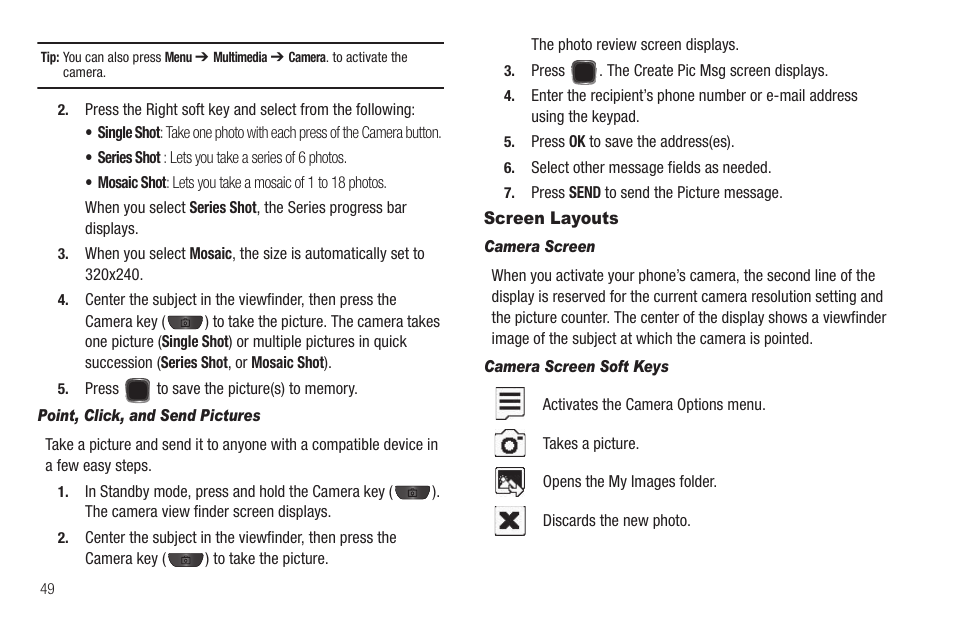 Screen layouts | Samsung SCH-R570ZBAMTR User Manual | Page 52 / 104