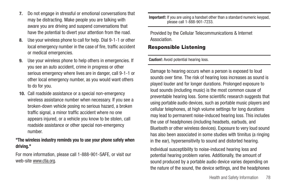 Responsible listening | Samsung SCH-R570ZBAMTR User Manual | Page 81 / 104