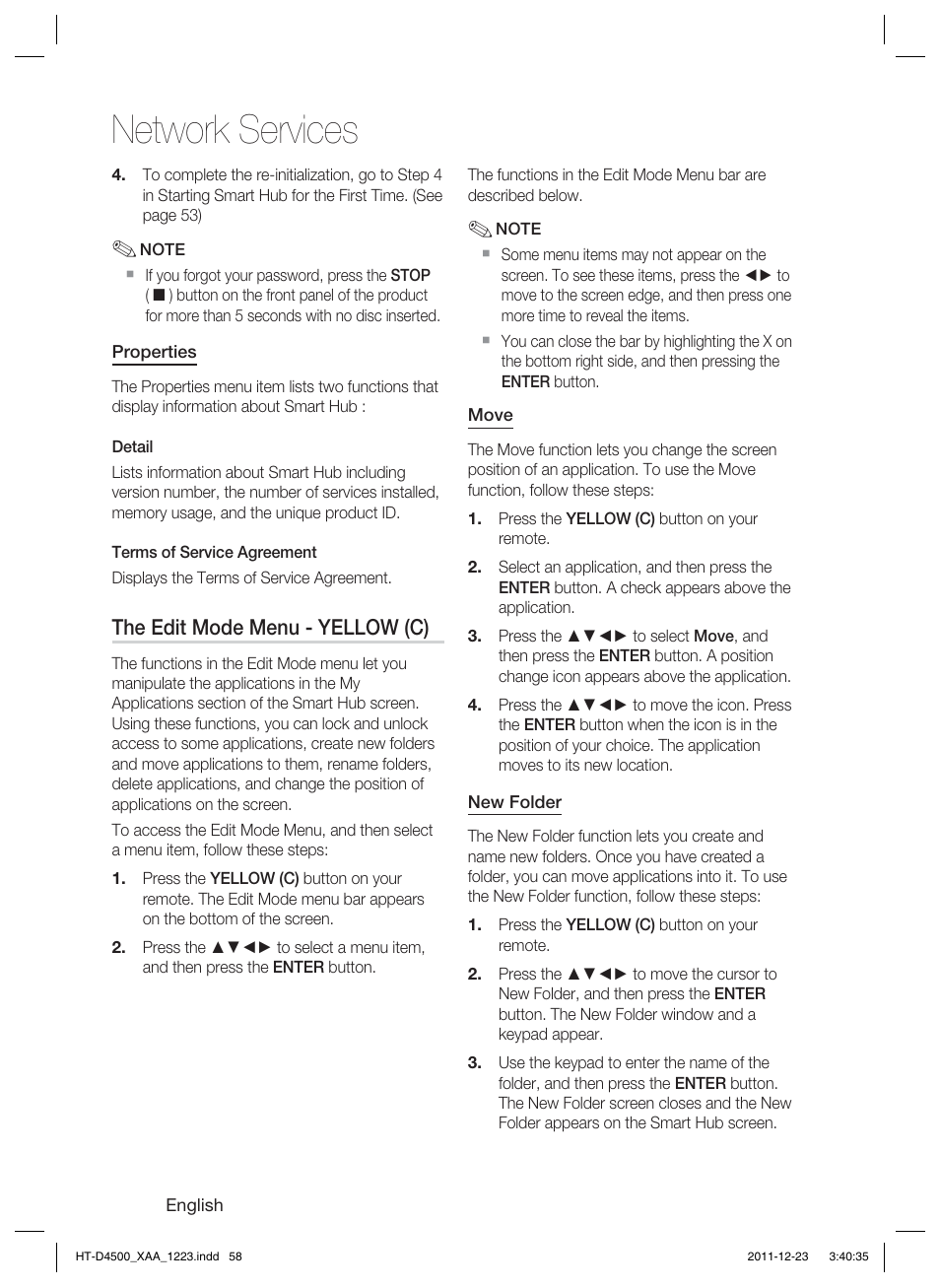 Network services | Samsung HT-D4500-ZA User Manual | Page 58 / 78