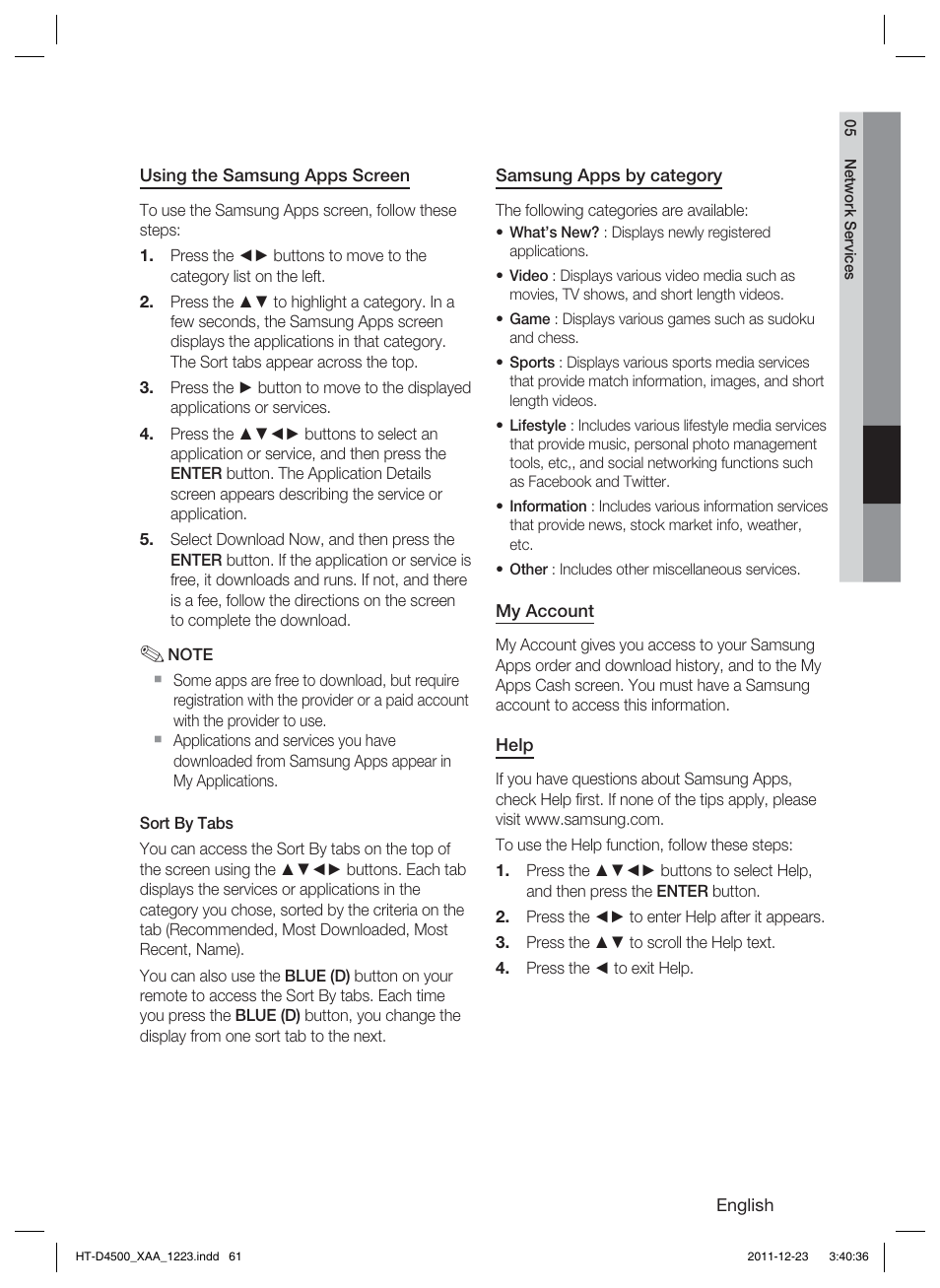 Samsung HT-D4500-ZA User Manual | Page 61 / 78