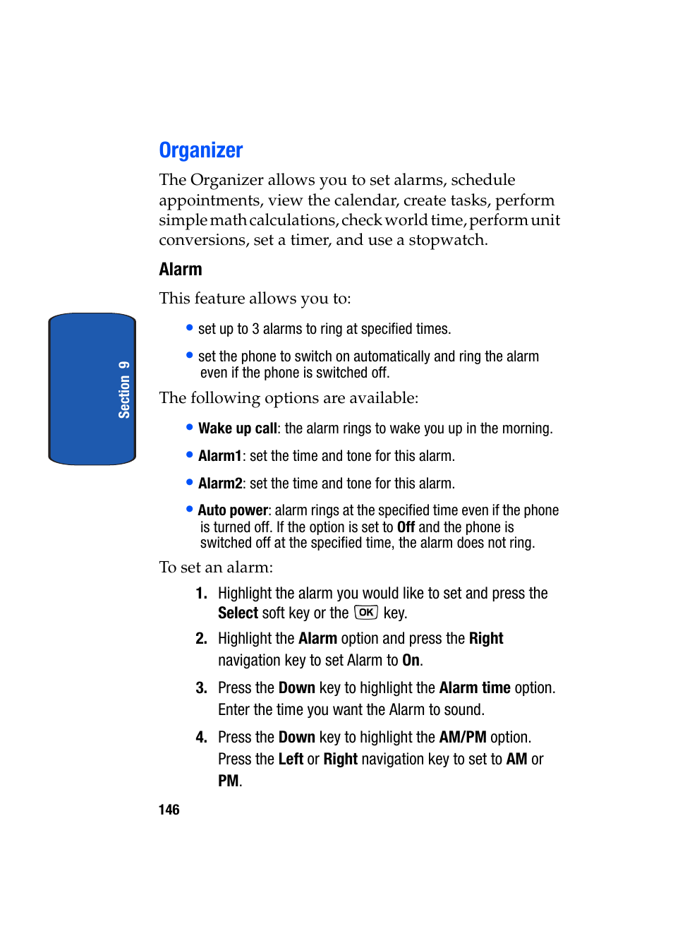 Organizer | Samsung SGH-T629ASBTMB User Manual | Page 148 / 218