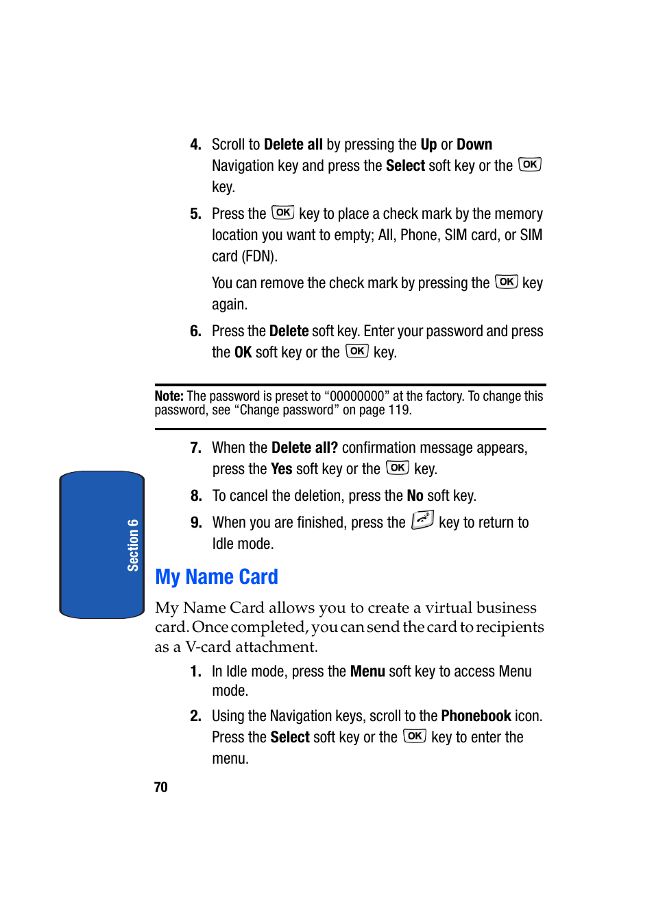 My name card | Samsung SGH-T629ASBTMB User Manual | Page 74 / 218