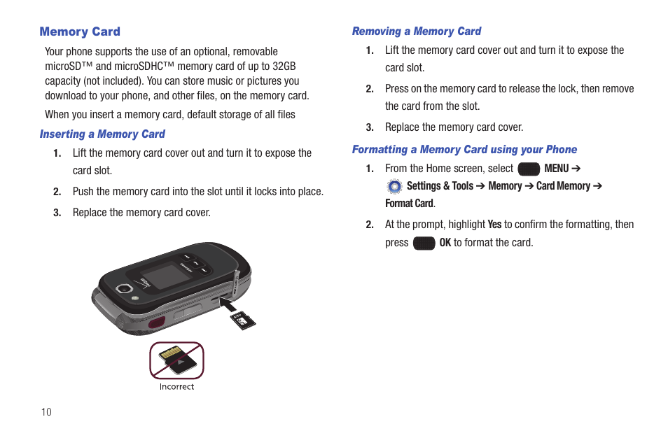 Memory card | Samsung SCH-U660CNAVZW User Manual | Page 16 / 163