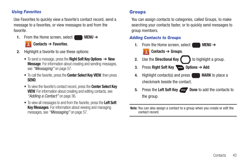 Groups | Samsung SCH-U660CNAVZW User Manual | Page 49 / 163