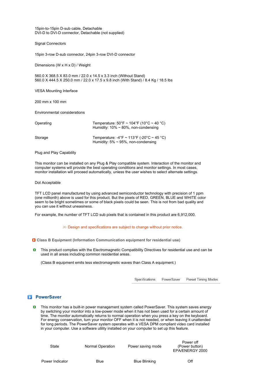 Powersaver | Samsung LS24HUBCFV-XAA User Manual | Page 48 / 55