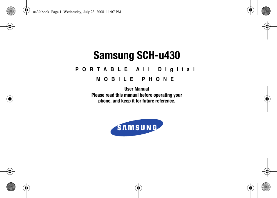 Samsung SCH-U430NSPVZW User Manual | 134 pages