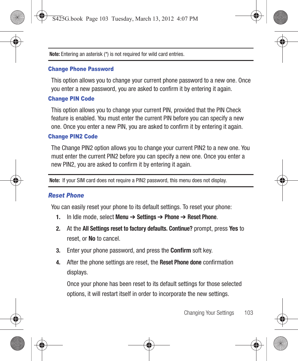 Samsung SGH-S425ZGATFN User Manual | Page 107 / 155