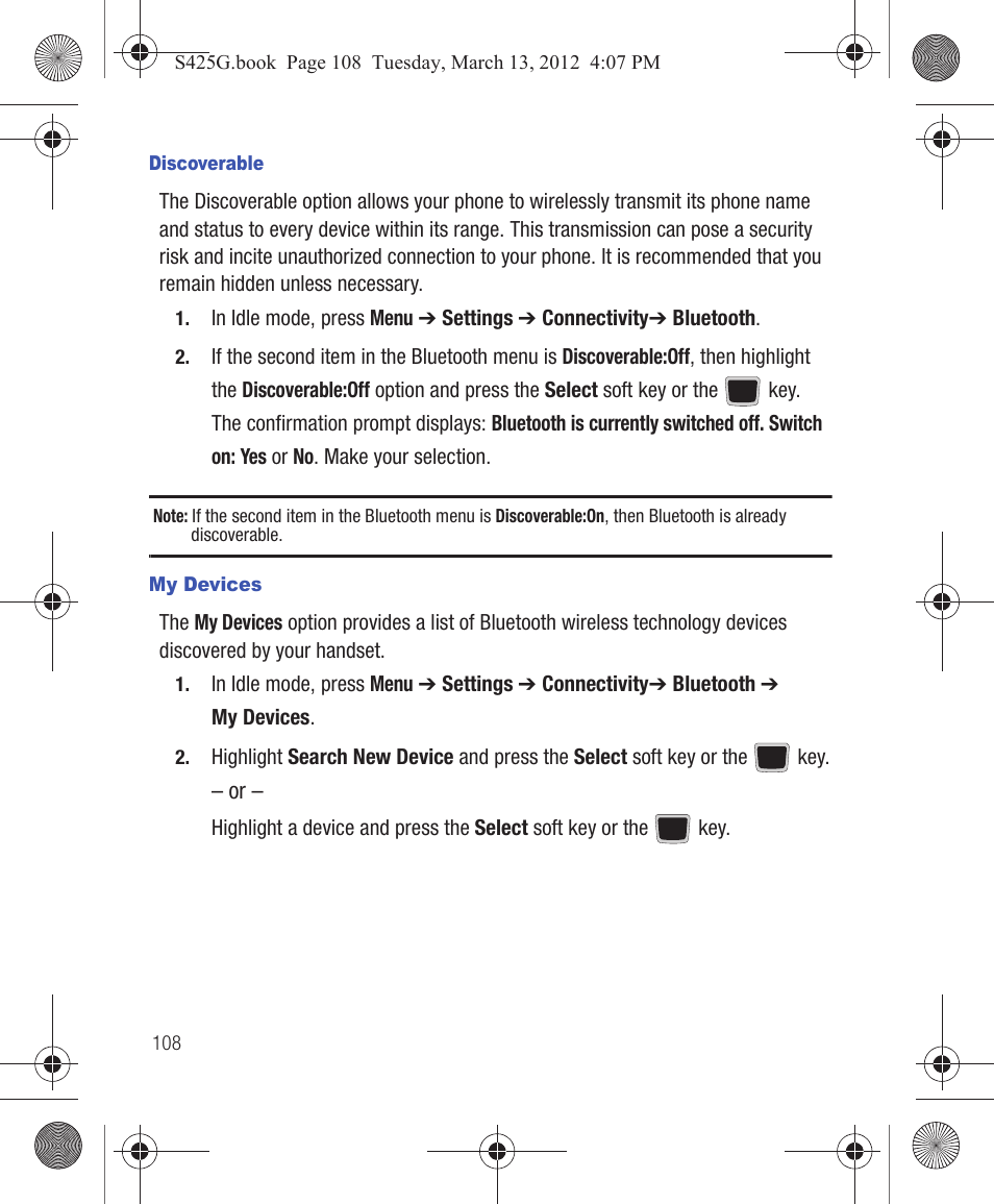 Samsung SGH-S425ZGATFN User Manual | Page 112 / 155