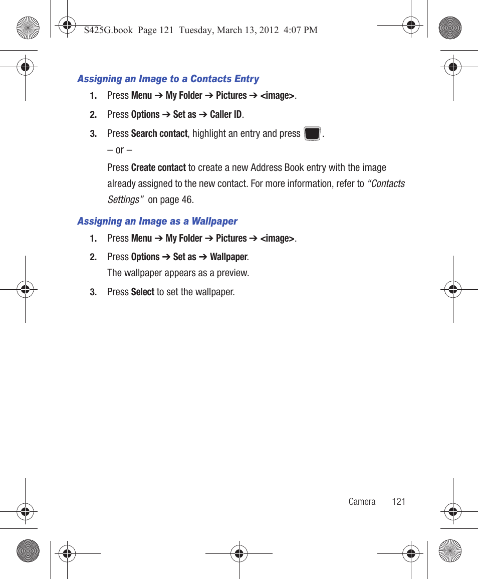 Samsung SGH-S425ZGATFN User Manual | Page 125 / 155