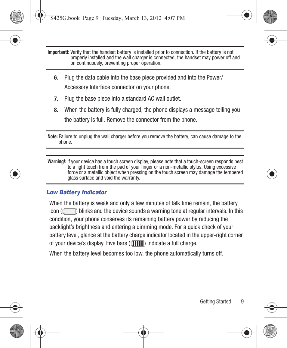 Samsung SGH-S425ZGATFN User Manual | Page 13 / 155