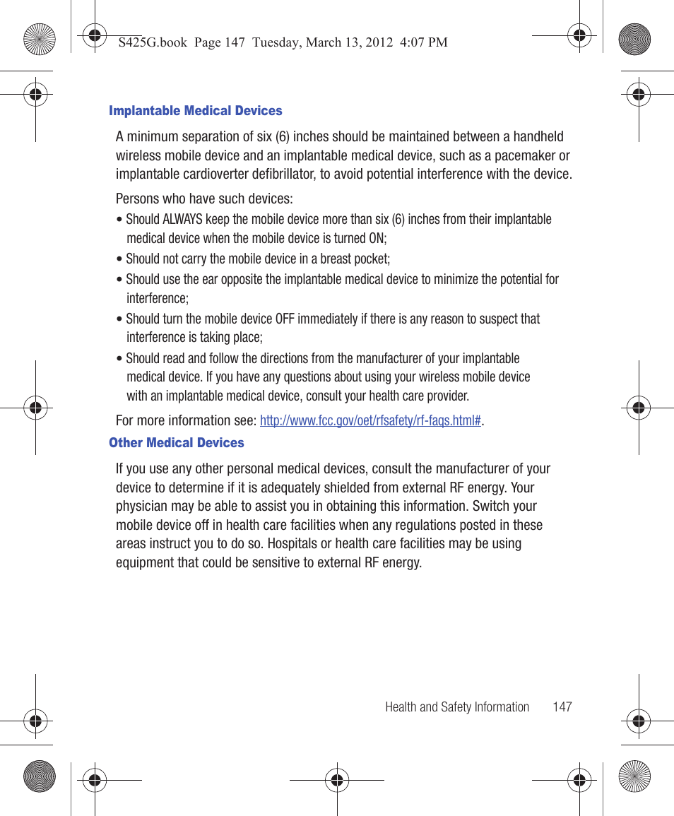 Samsung SGH-S425ZGATFN User Manual | Page 151 / 155