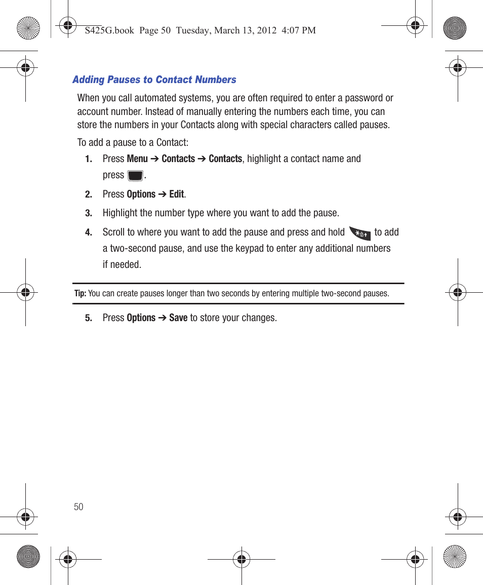 Samsung SGH-S425ZGATFN User Manual | Page 54 / 155