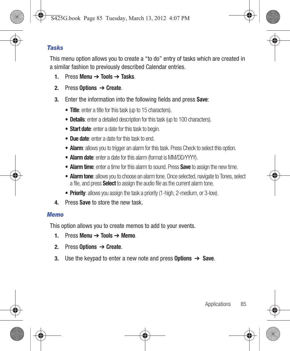 Samsung SGH-S425ZGATFN User Manual | Page 89 / 155