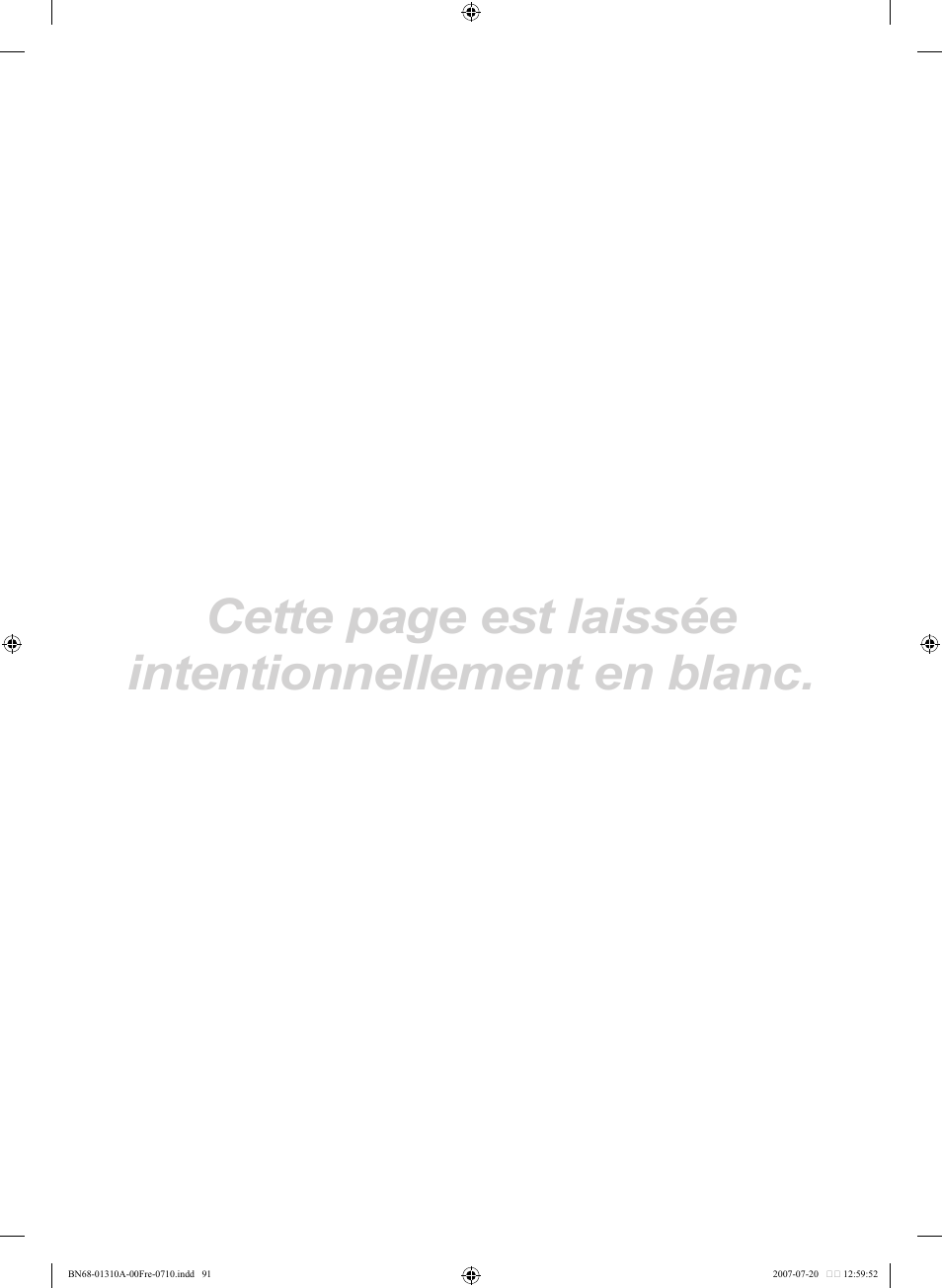 Cette page est laissée intentionnellement en blanc | Samsung LNT4671FX-XAA User Manual | Page 185 / 277