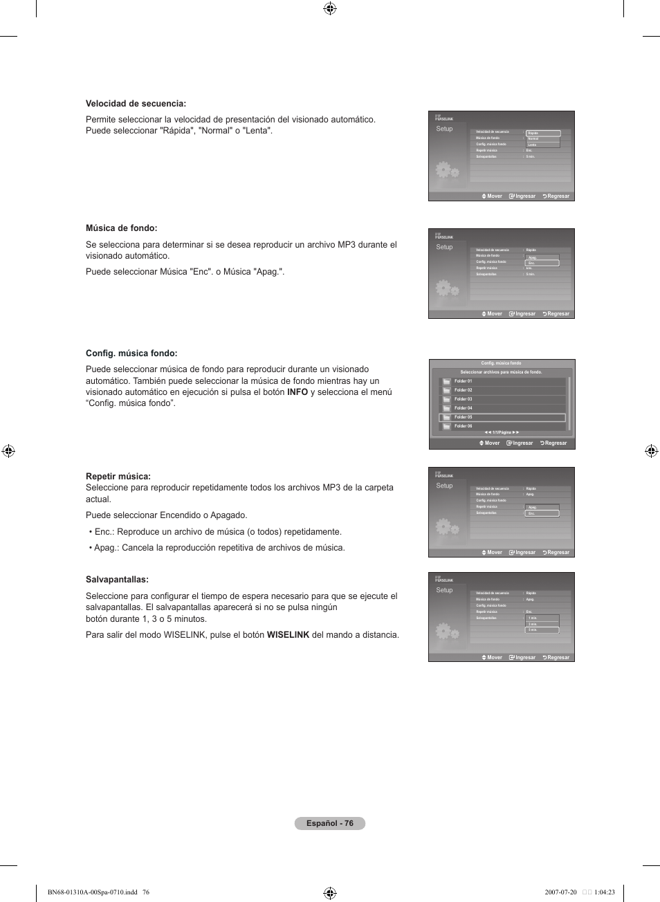 Español | Samsung LNT4671FX-XAA User Manual | Page 262 / 277