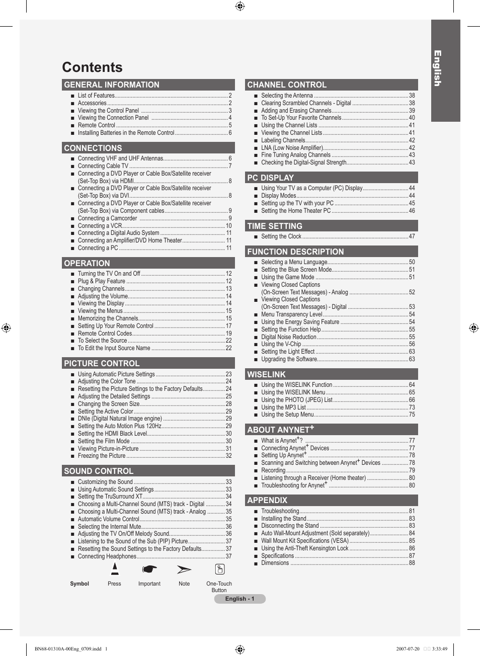 Samsung LNT4671FX-XAA User Manual | Page 3 / 277