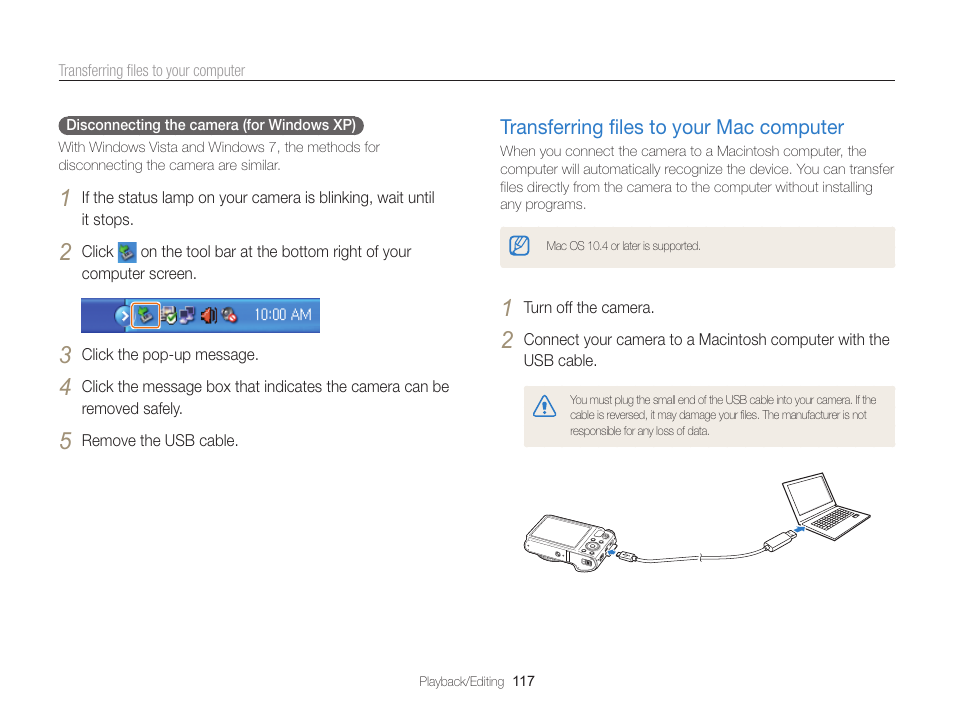 Transferring files to your mac computer, Transferring files to your mac computer … 117 | Samsung EC-WB850FBPBUS User Manual | Page 118 / 188