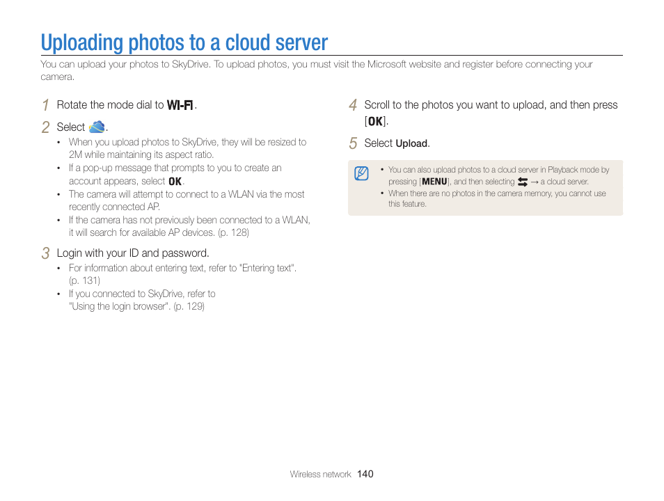 Uploading photos to a cloud server | Samsung EC-WB850FBPBUS User Manual | Page 141 / 188