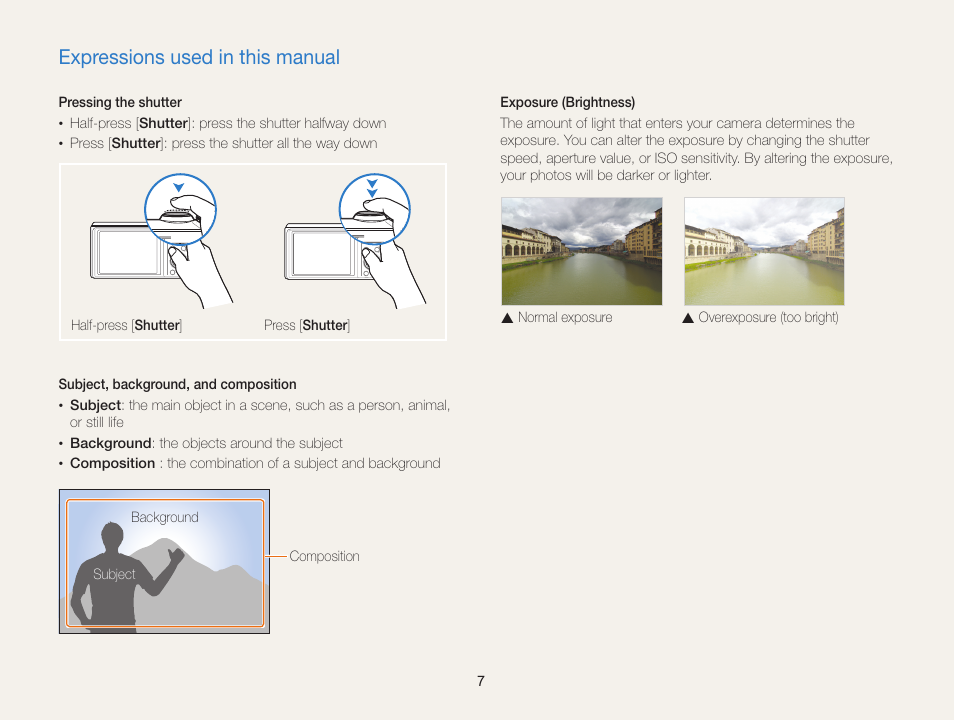 Expressions used in this manual | Samsung EC-WB850FBPBUS User Manual | Page 8 / 188