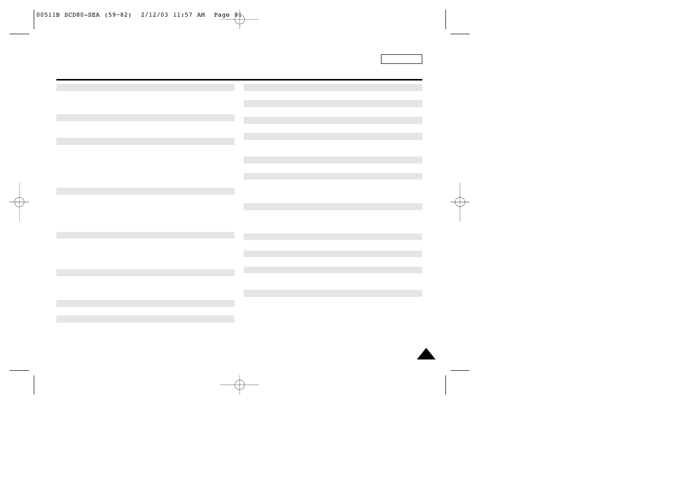 Index | Samsung SC-D80-XAA User Manual | Page 85 / 87