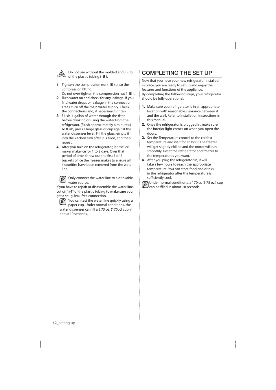 Completing the set up | Samsung RF26HFPNBSR-AA User Manual | Page 12 / 84