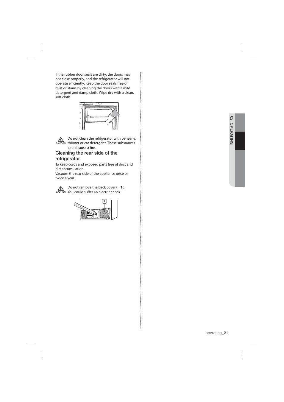 Cleaning the rear side of the refrigerator | Samsung RF26HFPNBSR-AA User Manual | Page 21 / 84