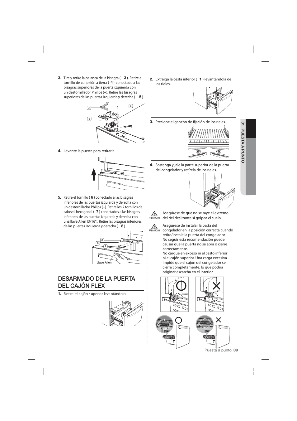 Desarmado de la puerta del cajón flex | Samsung RF26HFPNBSR-AA User Manual | Page 37 / 84