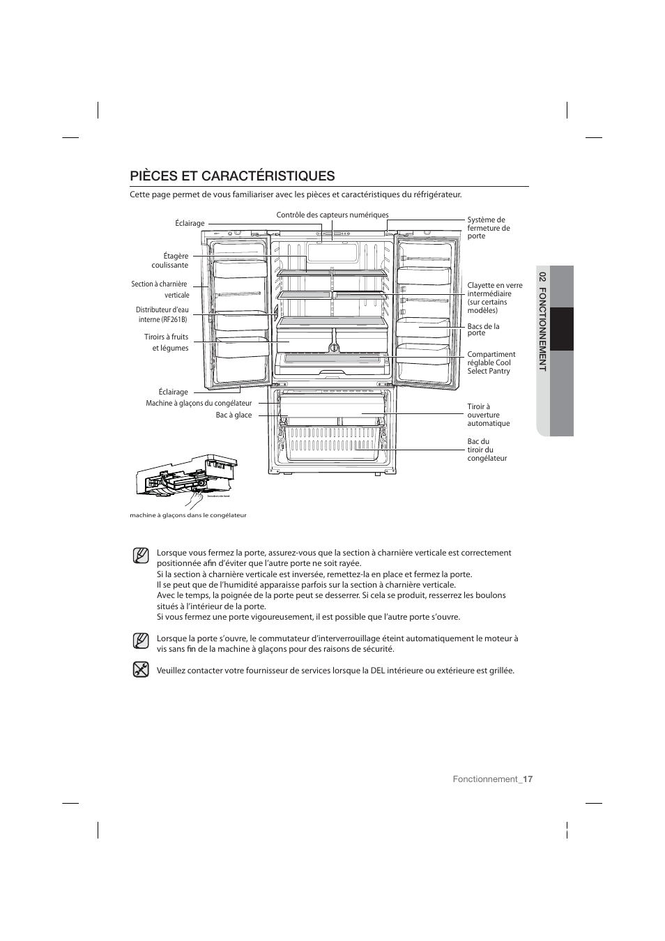 Pièces et caractéristiques | Samsung RF26HFPNBSR-AA User Manual | Page 73 / 84