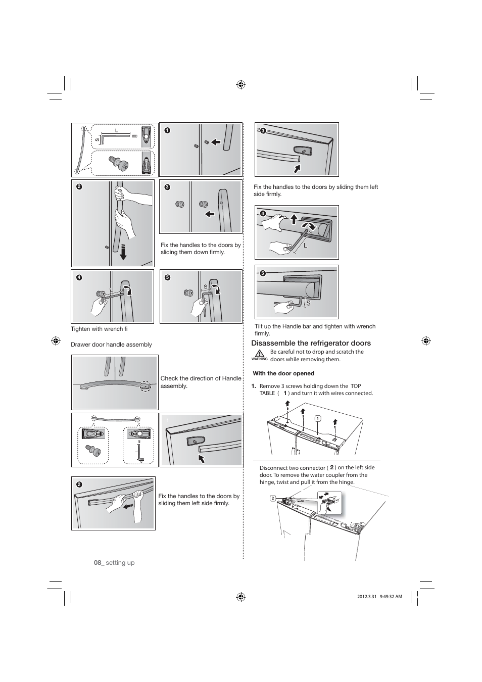 Disassemble the refrigerator doors | Samsung RF26HFPNBSR-AA User Manual | Page 8 / 84