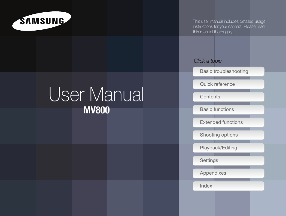 Samsung EC-MV800ZBPBUS User Manual | 146 pages