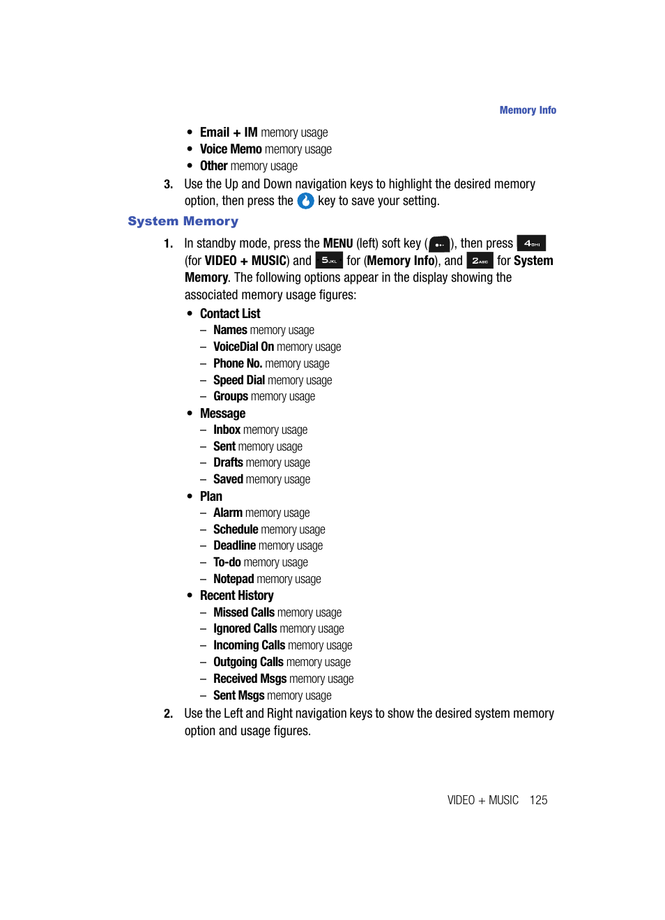 System memory | Samsung SPH-A513BKASKE User Manual | Page 125 / 197