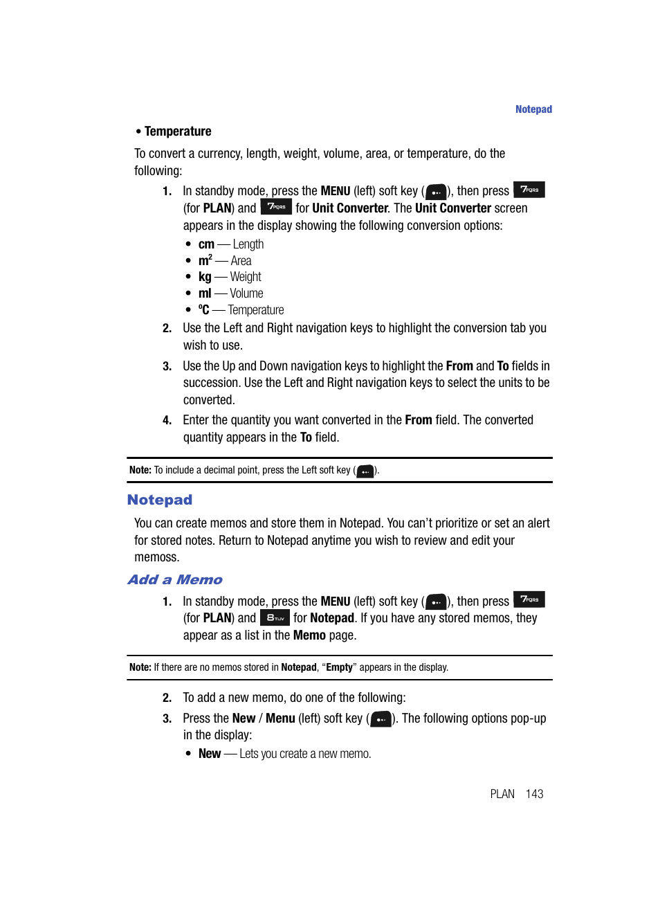 Notepad, Add a memo | Samsung SPH-A513BKASKE User Manual | Page 143 / 197