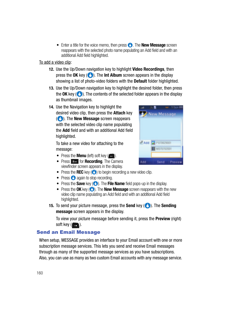 Send an email message | Samsung SPH-A513BKASKE User Manual | Page 160 / 197