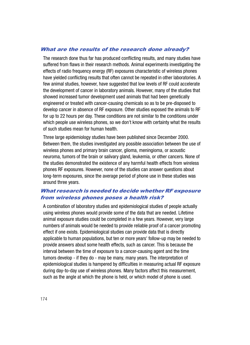 What are the results of the research done already | Samsung SPH-A513BKASKE User Manual | Page 174 / 197