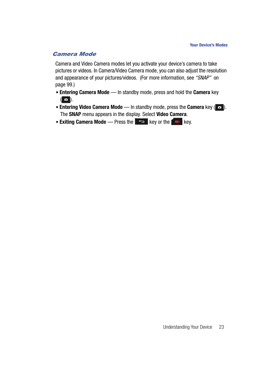 Camera mode | Samsung SPH-A513BKASKE User Manual | Page 23 / 197
