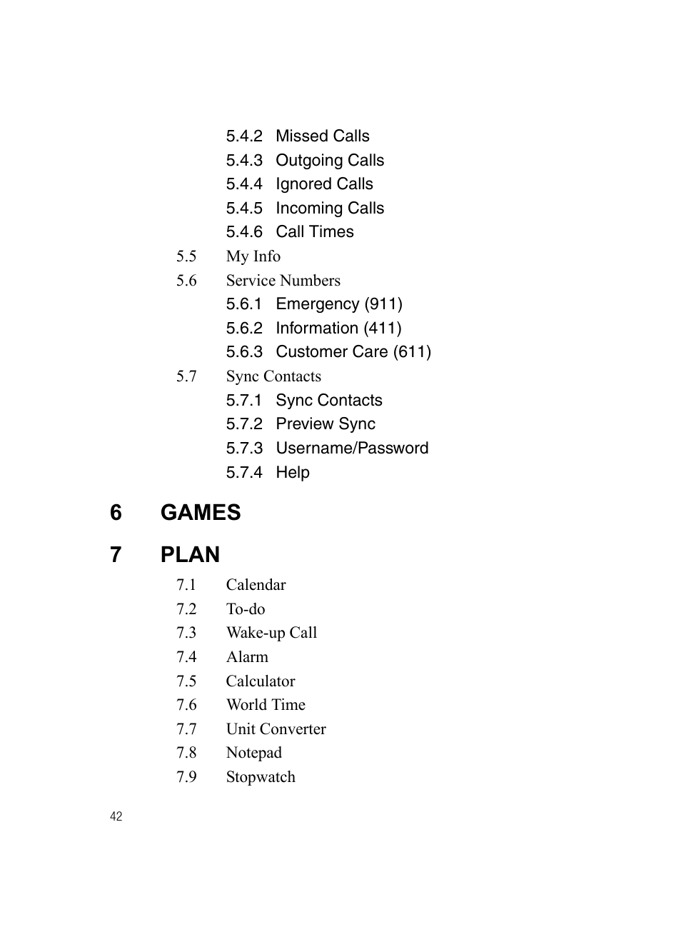 6games 7 plan | Samsung SPH-A513BKASKE User Manual | Page 42 / 197