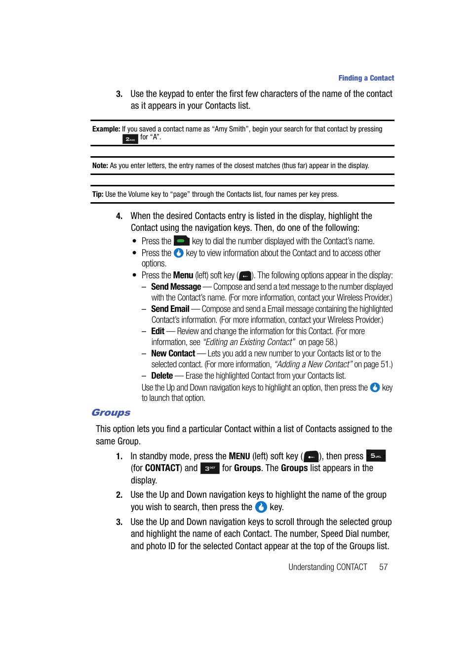Groups | Samsung SPH-A513BKASKE User Manual | Page 57 / 197