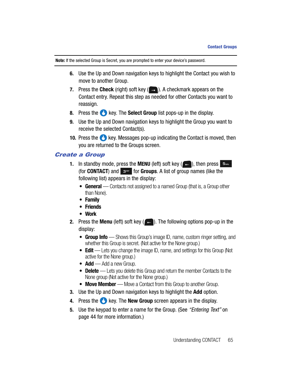 Create a group | Samsung SPH-A513BKASKE User Manual | Page 65 / 197