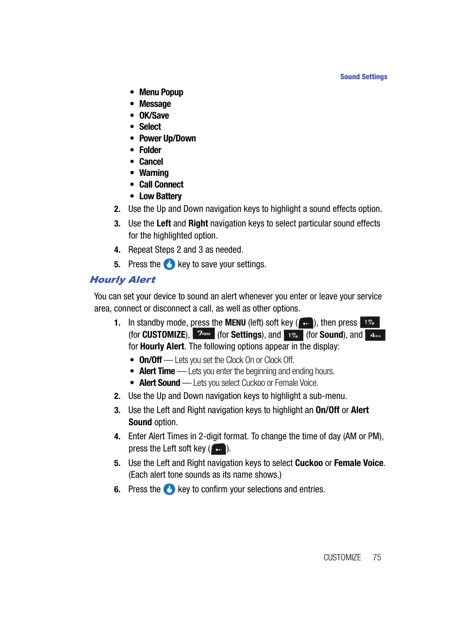 Hourly alert | Samsung SPH-A513BKASKE User Manual | Page 75 / 197