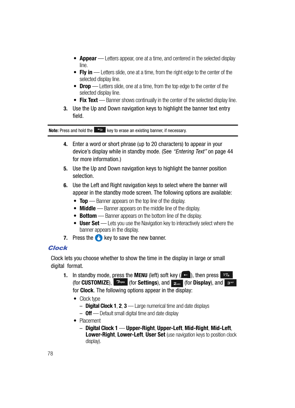 Clock | Samsung SPH-A513BKASKE User Manual | Page 78 / 197