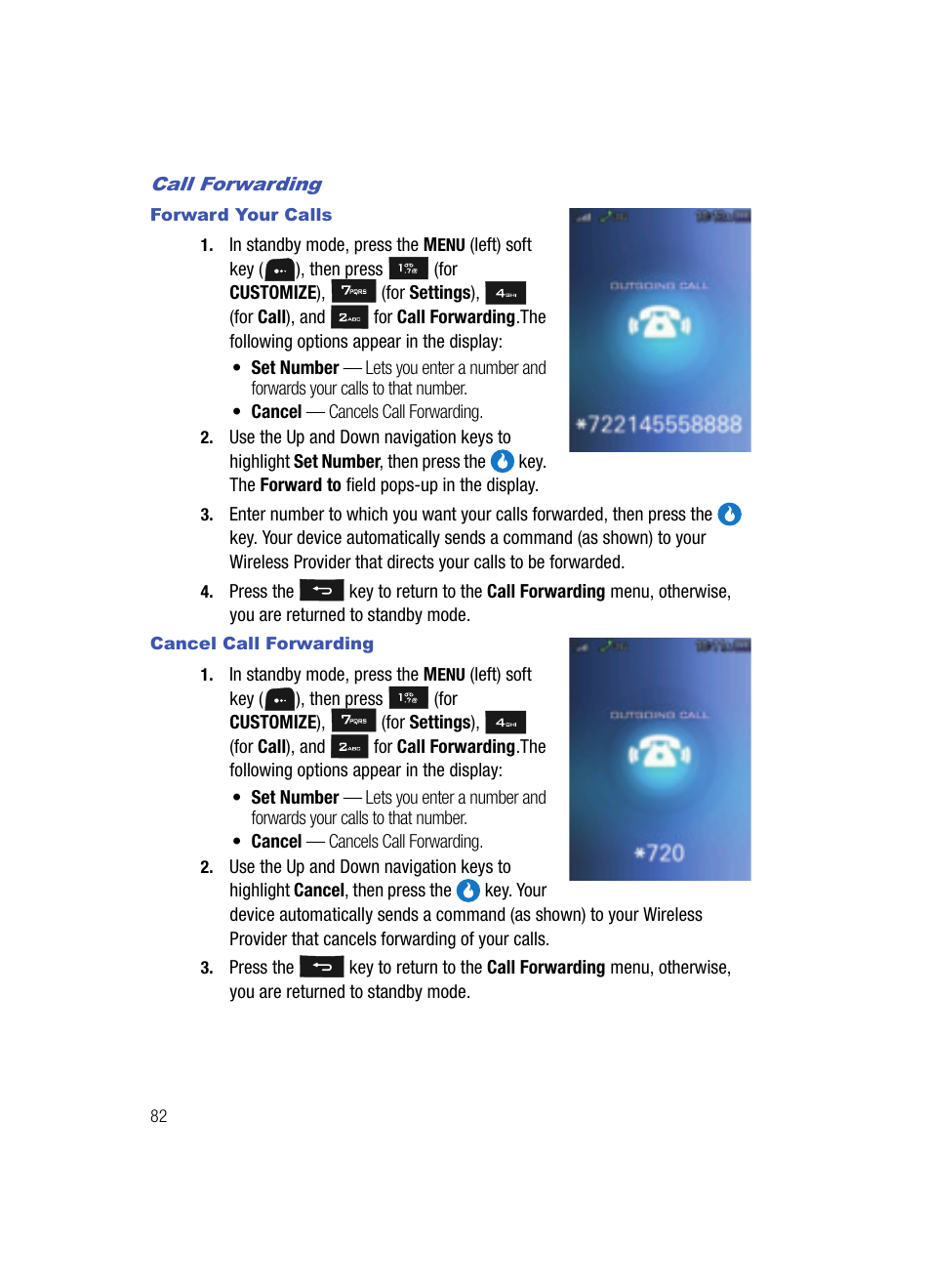 Call forwarding, Forward your calls, Cancel call forwarding | Samsung SPH-A513BKASKE User Manual | Page 82 / 197