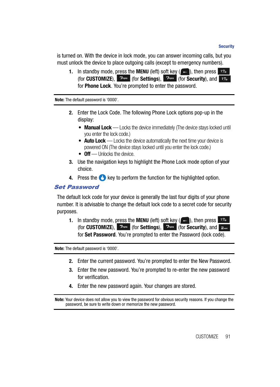 Set password | Samsung SPH-A513BKASKE User Manual | Page 91 / 197