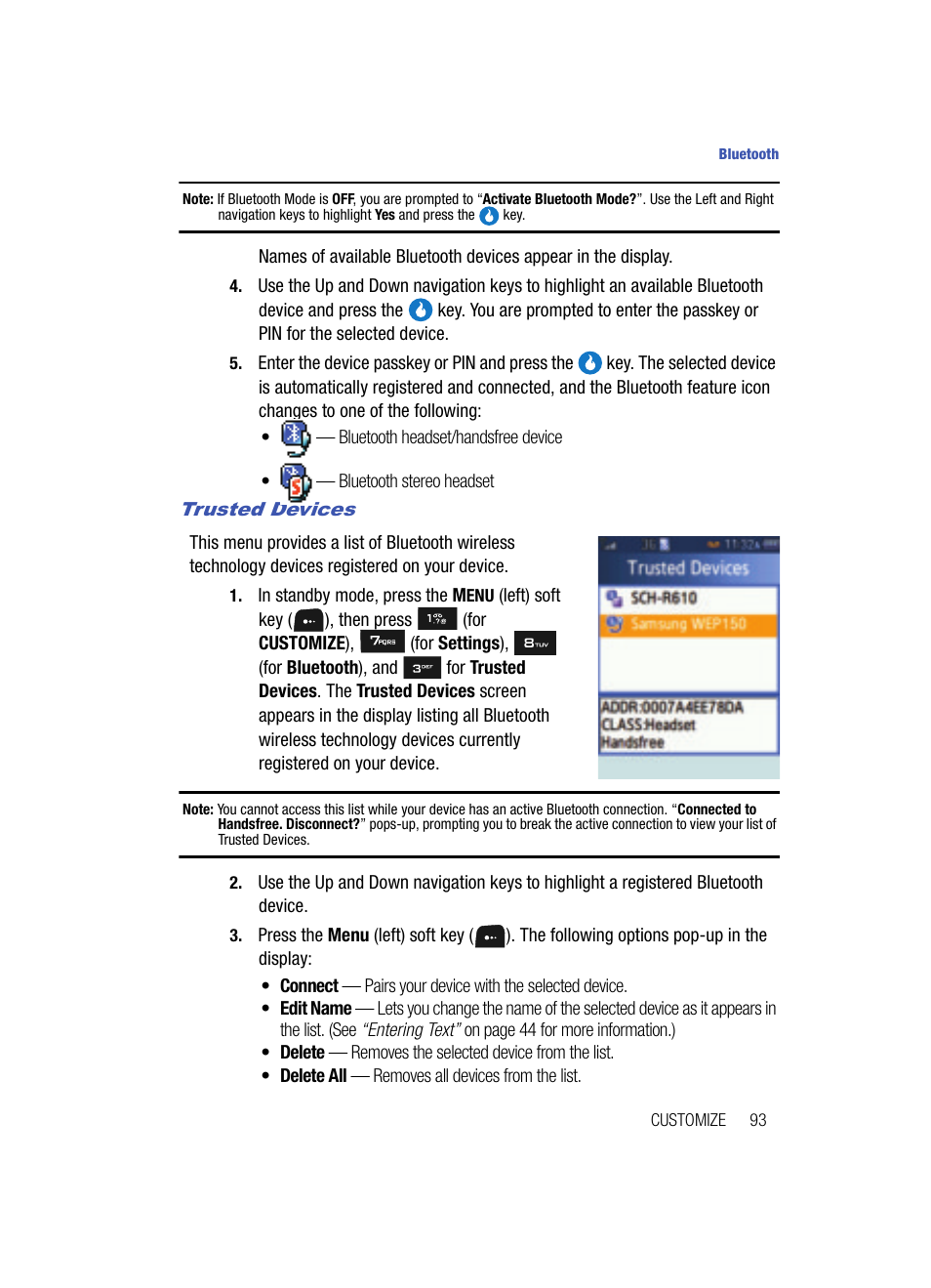 Trusted devices | Samsung SPH-A513BKASKE User Manual | Page 93 / 197